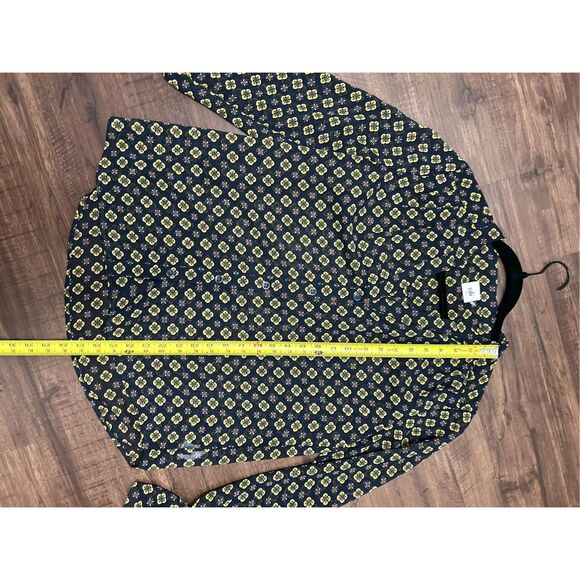 Anthropologie CAbi Mosaic Blouse Blue Yellow Top #3773 Size Medium, MSRP $89 - Picture 3 of 13